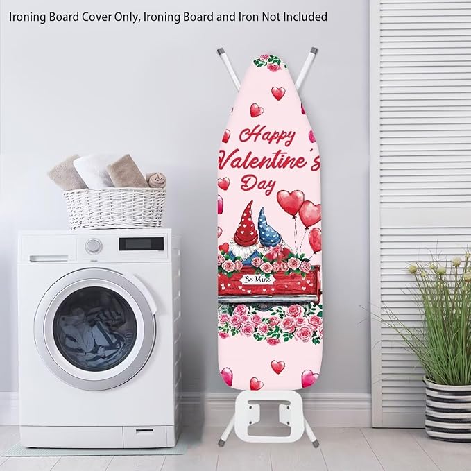Gnome Ironing Board Cover Love Heart Standard Size 15 x 54 Stain Resistant