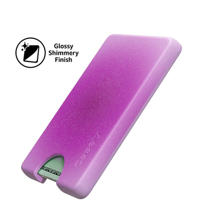 Casely MagWallet | Starfish Wishes | Coral Pink Shimmer | Slim Wallet Card Holder | Compatible with MagSafe | Soft-Touch Hard Silicone | Holds Up to 3 Cards