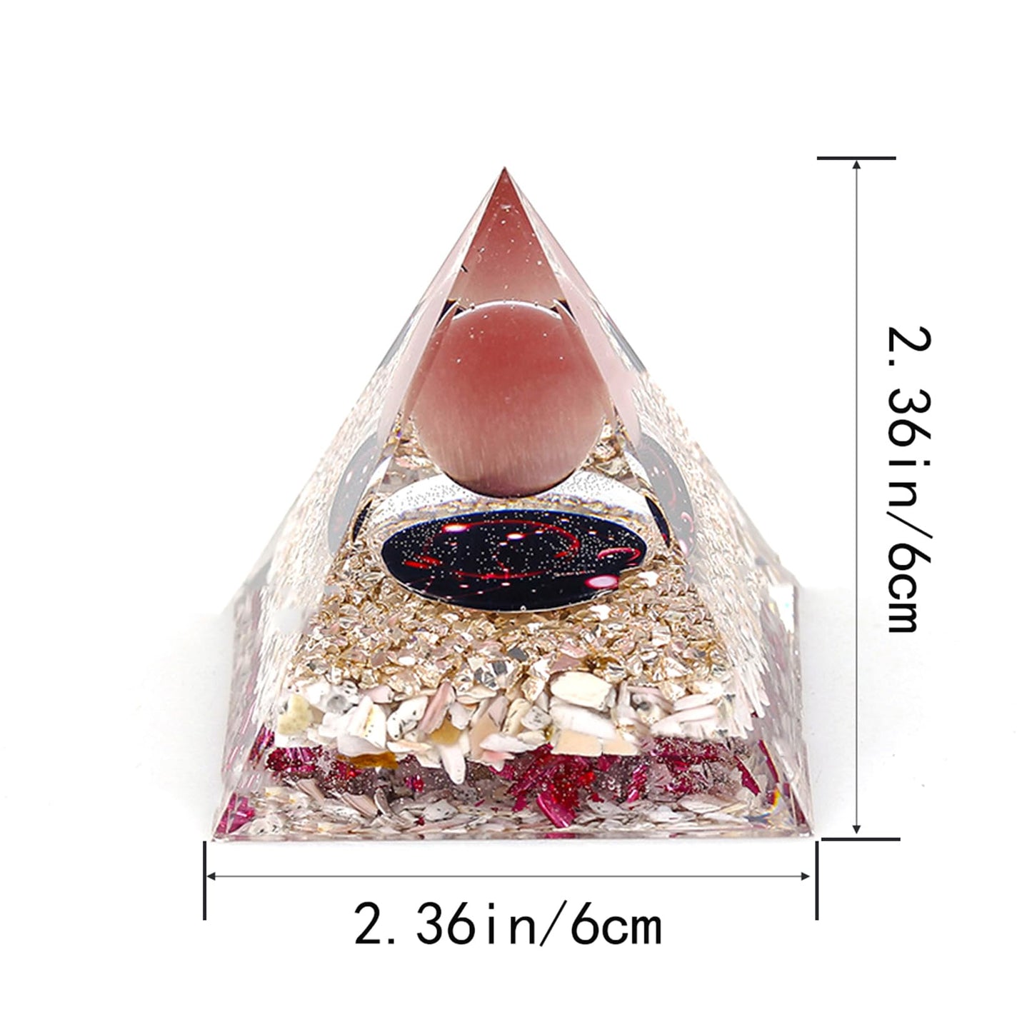 SEVNPRIME Unique Handmade Constellation Positive Energy Orgonite Pyramid Decoration Scorpio Cat's Eye Stone Crystal Pyramid Ornaments for Office/Living Room/Bedroom/Yoga(Scorpio)