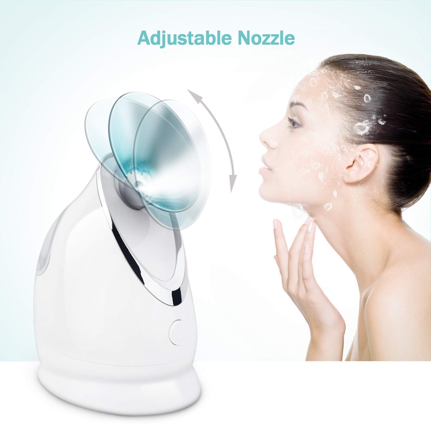 EZBASICS Facial Steamer Ionic Face Steamer for Home Facial, Warm Mist Humidifier Atomizer for Face Sauna Spa Sinuses Moisturizing, Unclogs Pores, 1 Pack + 5 Stainless Steel Skin Kit Blue