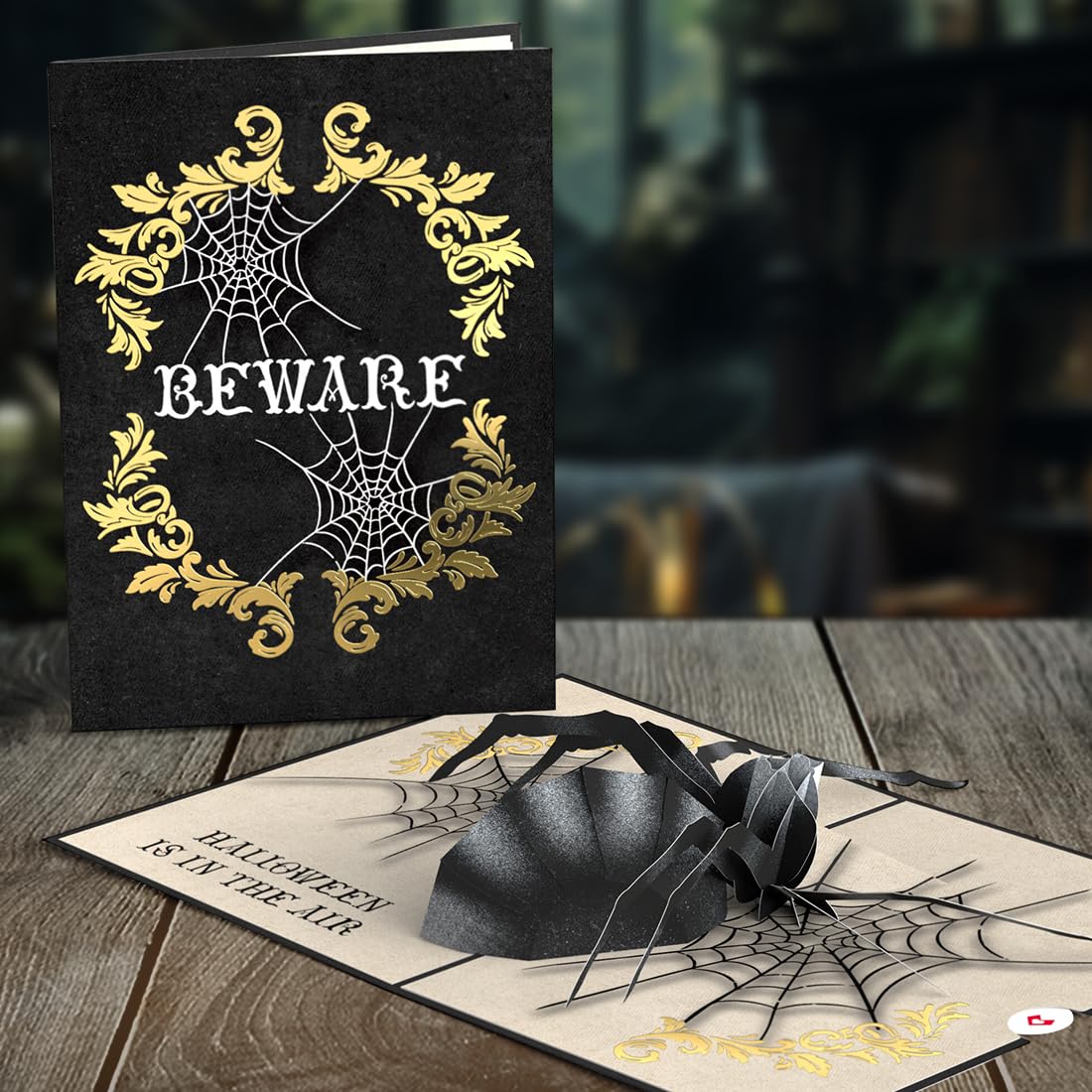 Lovepop Holidays Pop-Up Card for Her and Him - 3D Halloween Greeting Cards for Boys, Girls, Men, Women - Spider 5" x 7" Beware - Blank Note Card & Envelope Included