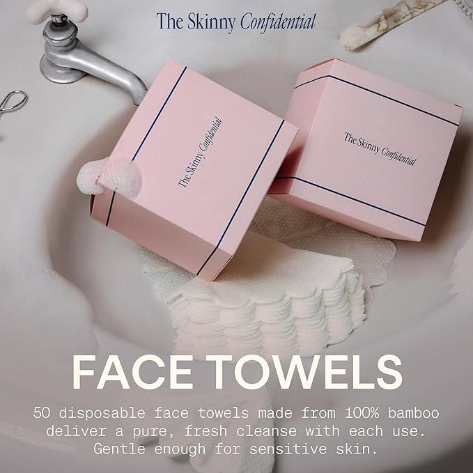 The Skinny Confidential Disposable Face Towels, 20% Polyester