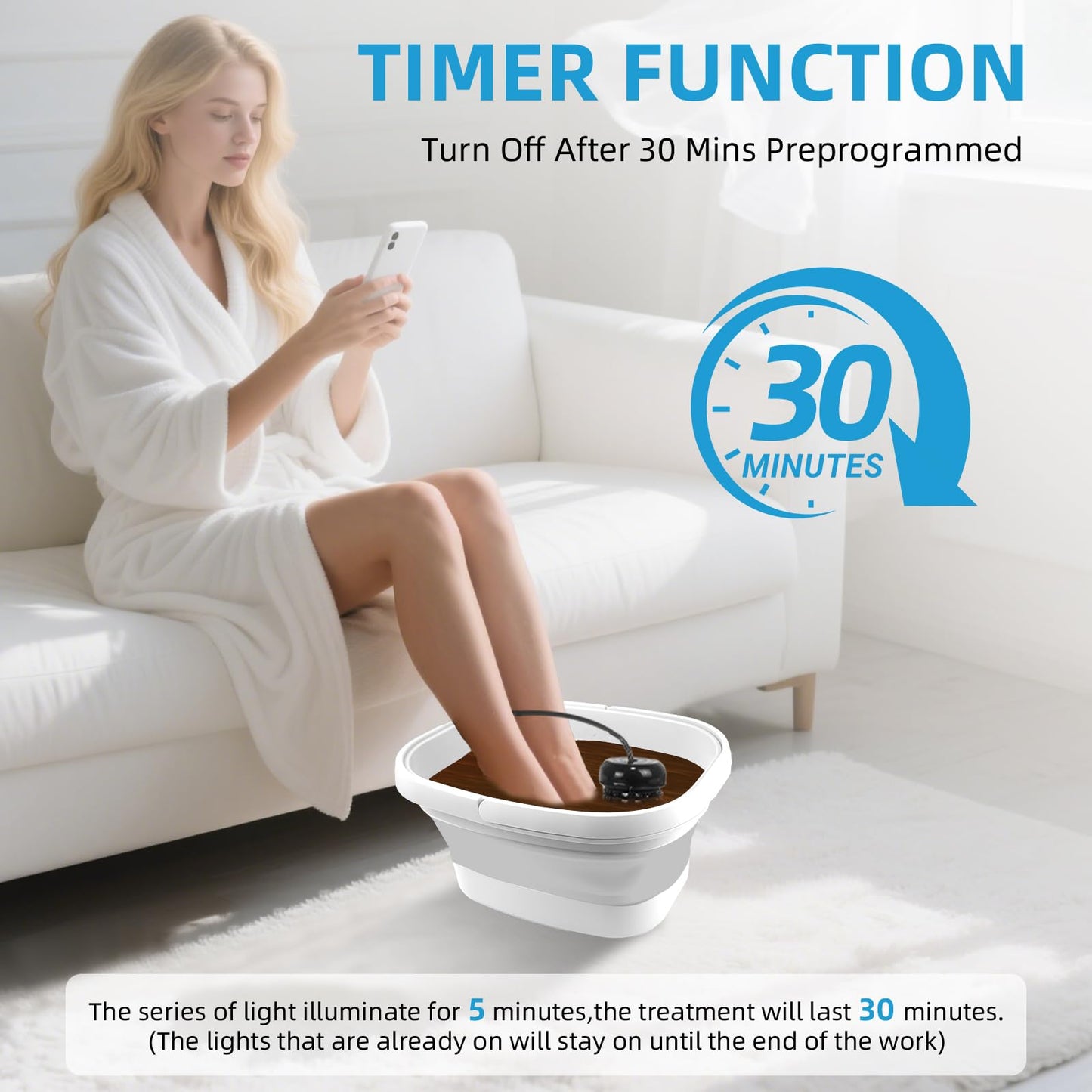 Ionic Foot Bath Detox Machine, Ionic Foot Spa to Remove Toxins with 2 Arrays, 80 Disposable Foot Bath Liners, Detoxification Sea Salt, Folding Bathtub, Gift for Women & Men