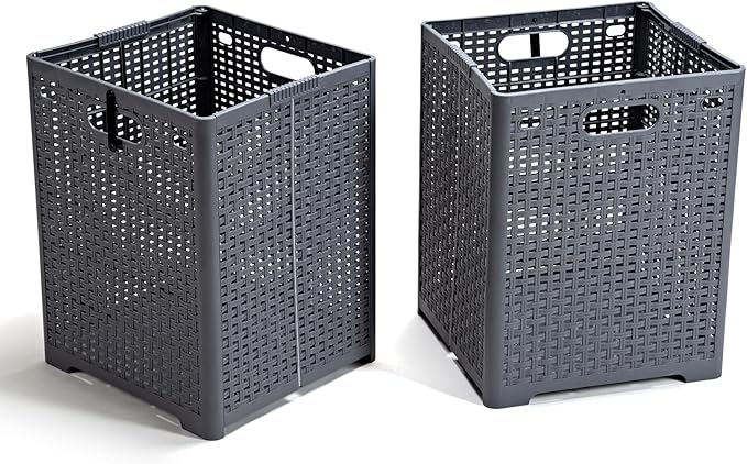 42L Collapsible Plastic Laundry Baskets, Foldable Laundry Hamper