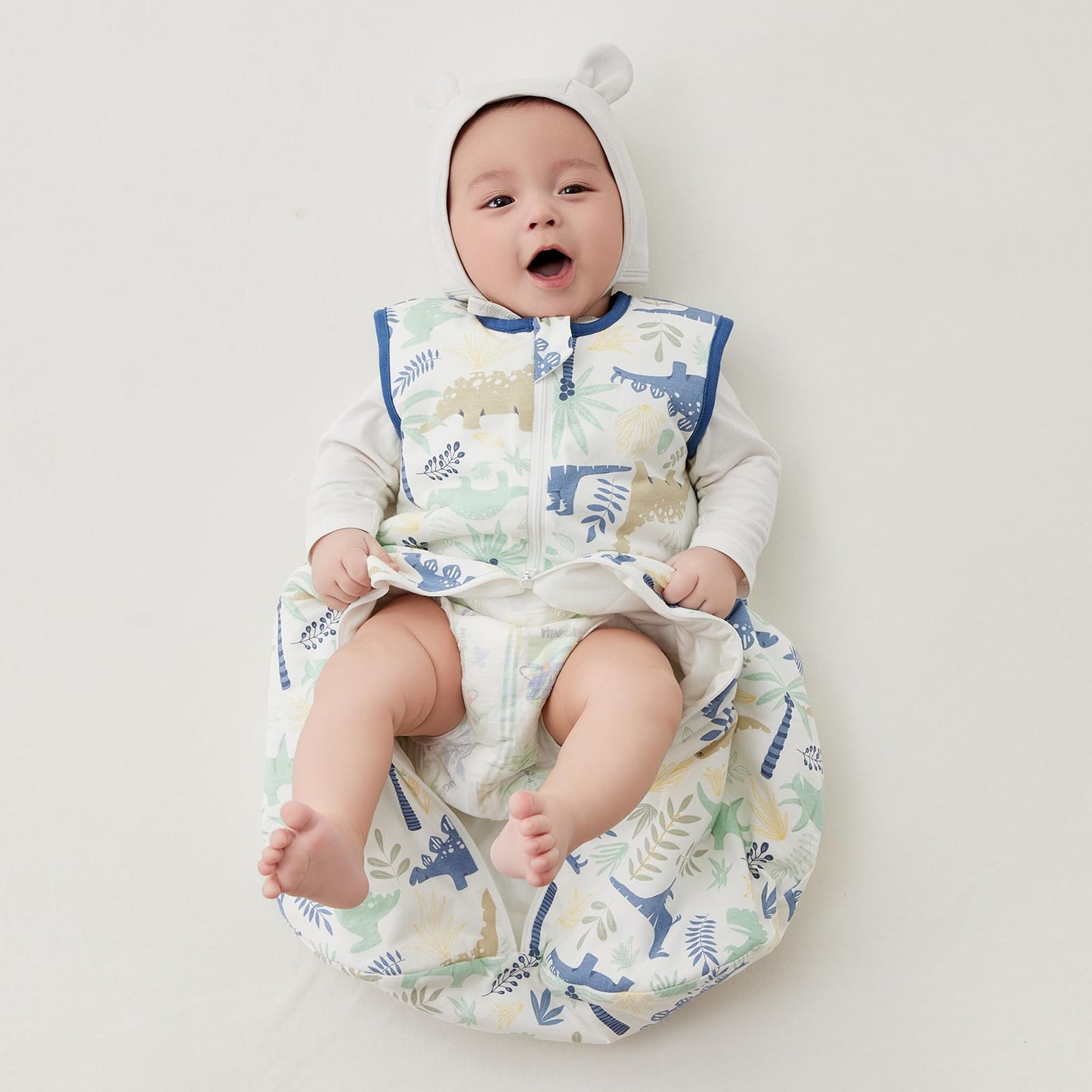 Duomiaomiao Baby Sleeping Bag 1.5 Tog, 100% Cotton Newborn Sleep Sack 18-36 Months Unisex Baby Wearable Blanket for Girl Boy