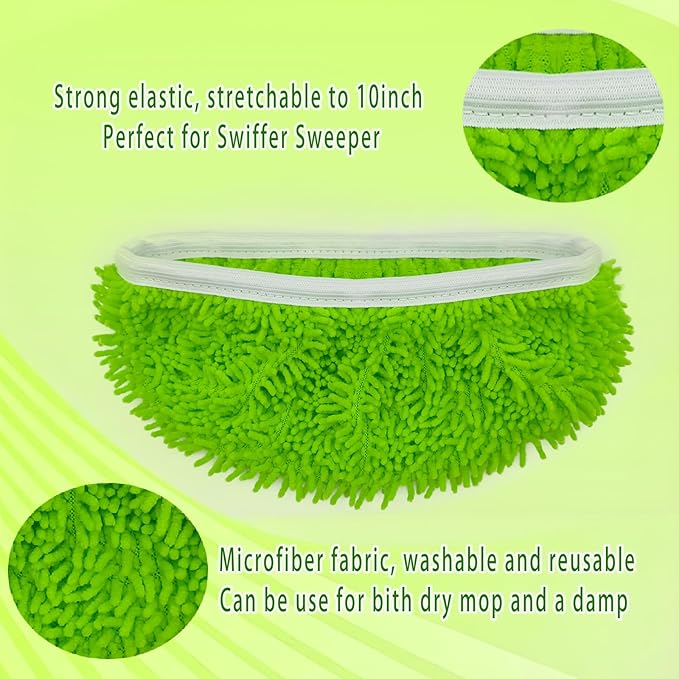 Reusable Microfiber Mop Pads Washable Wet Pads Compatible