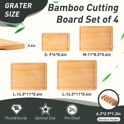 Bamboo Cutting Board Set Non Slip Feet with Holder Over Sink Adult Women Her Sister Aunt Wife Hustband Lady Bestie Soul Happy Christmas Xmas Birthday Gifts Cool Unique Aesthetic 30 40 60 70 Year Old