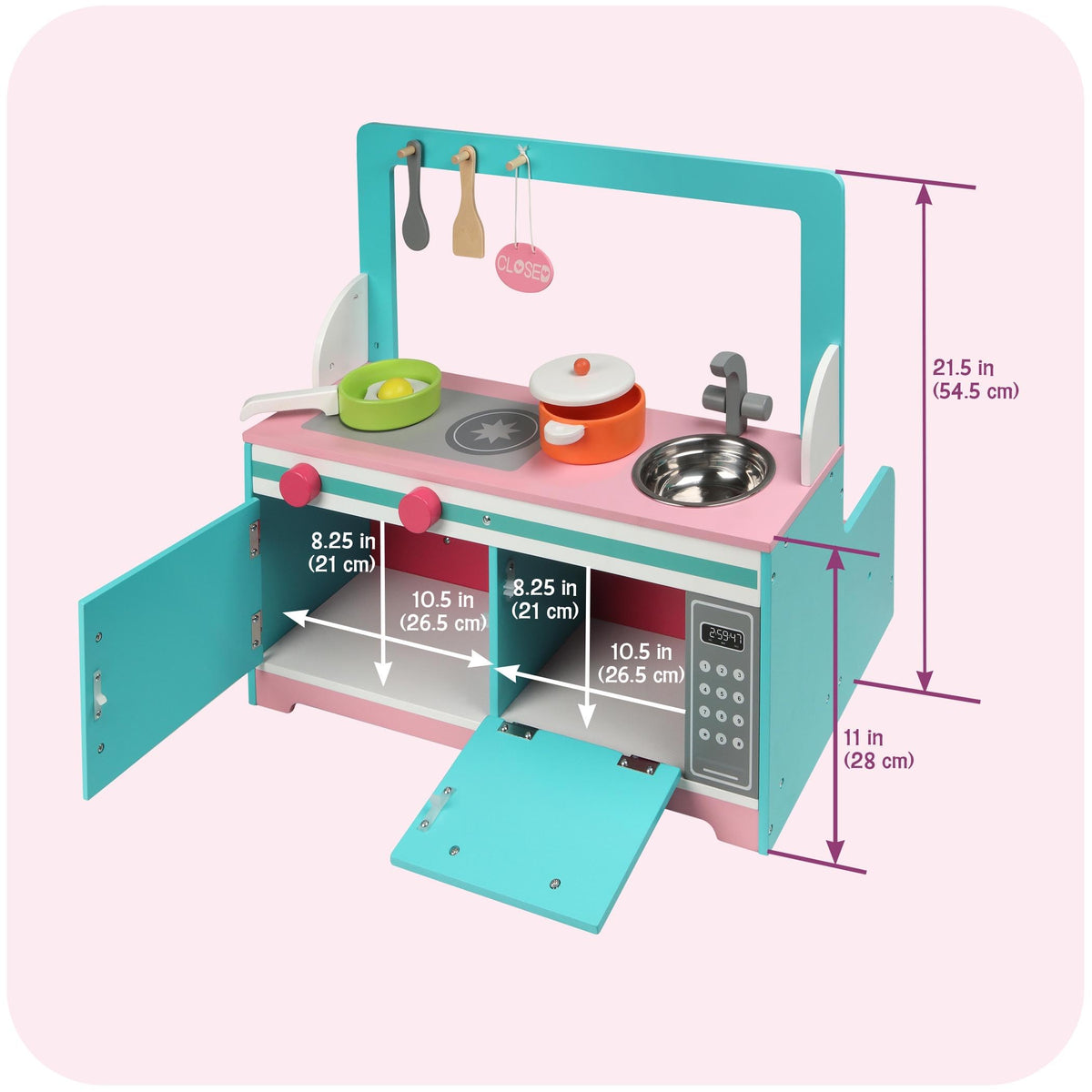 Badger Basket Double-Sided Retro Diner and Kitchen Doll Playset with Realistic Accessories for 18 to 20-Inch Dolls