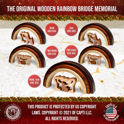 Capti Rainbow Bridge Dog Memorial Gifts, Pet Memorial - I'll Meet You at The Rainbow Bridge - Pet Loss Gifts, Bereavement, Sympathy Keepsake Dog Mom, Dog Dad for Loss of Pet (Dog and Family)