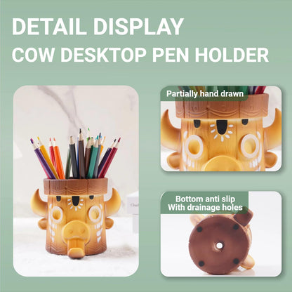 Trilobium Creative Office Desk Pen Holder, Resin Pen Cup Desktop Decoration Home Office School Office Desk Decoration Men's and Women's Gifts