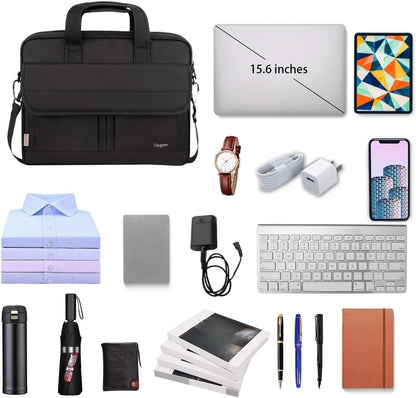 Taygeer Laptop Bag 15.6 Inch, Business Laptop Bags for Men Messenger Briefcase for Men Office Case 15 Inch Carry Case Computer Document Handbag for School, Work, Uni, Black