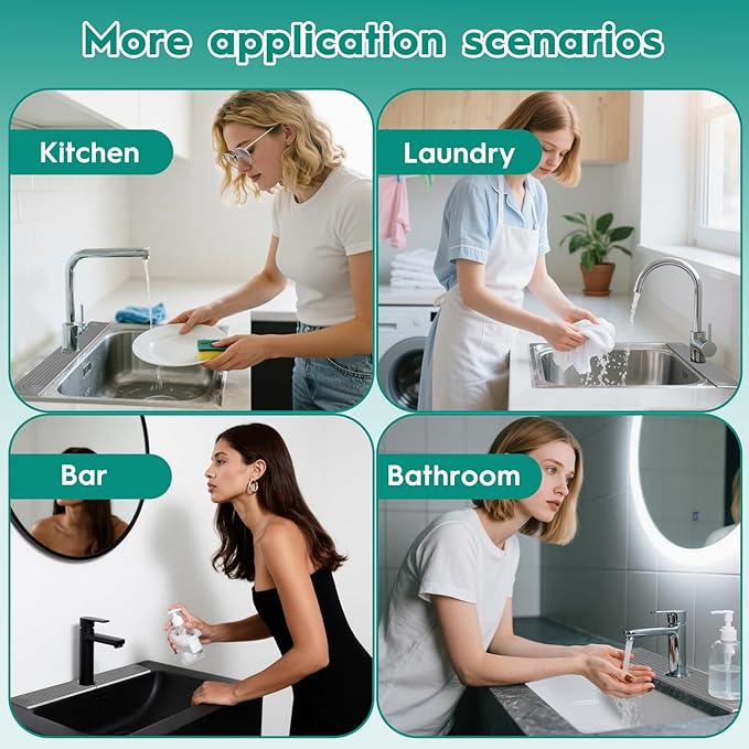 16 Inch Stone Faucet Mat for Kitchen Sink, Kitchen Sink Splash Guard-Water