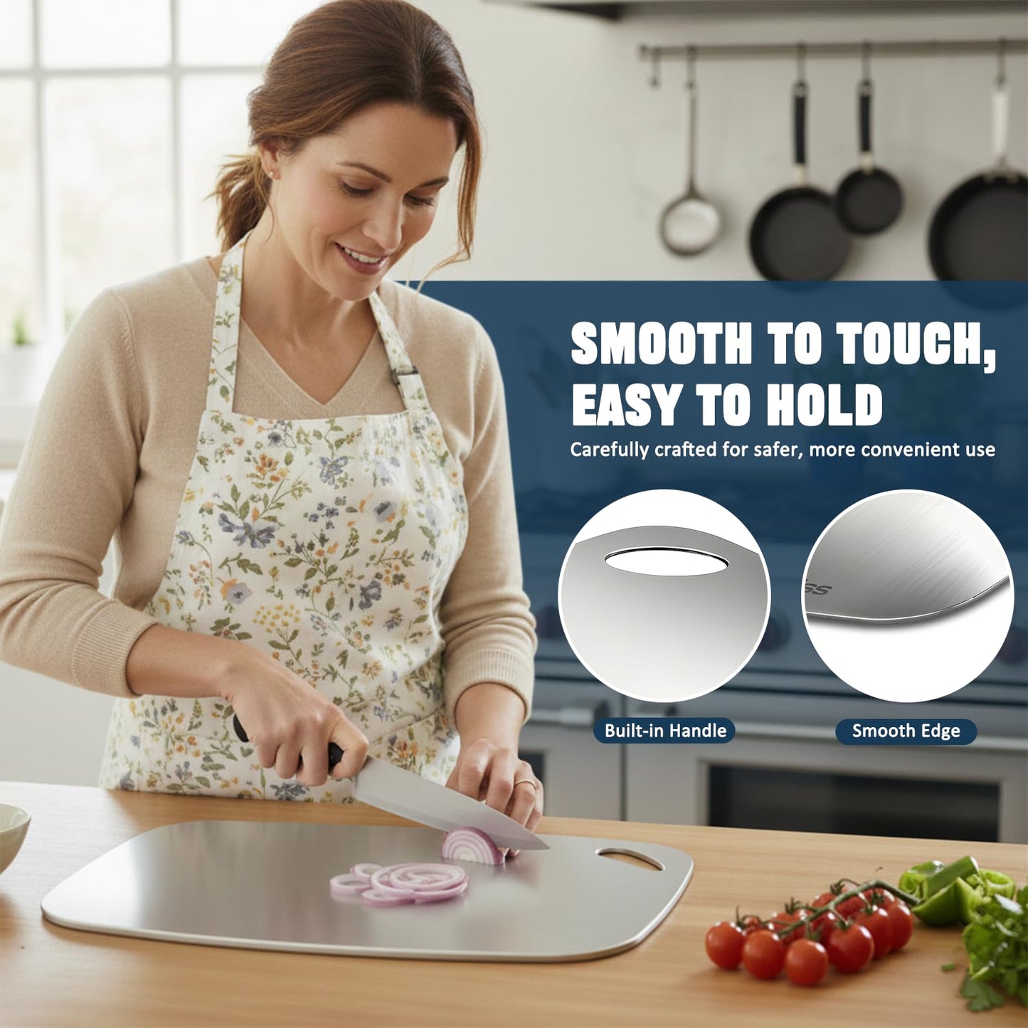 Beviss Real 99.85% Pure Titanium Cutting Board Non-Toxic 11.45" x 8.15"- BPA Free, Lightweight & Durable Kitchen Chopping Board for Meat, Vegetables, Fruits, Suitable for Outdoor Carrying