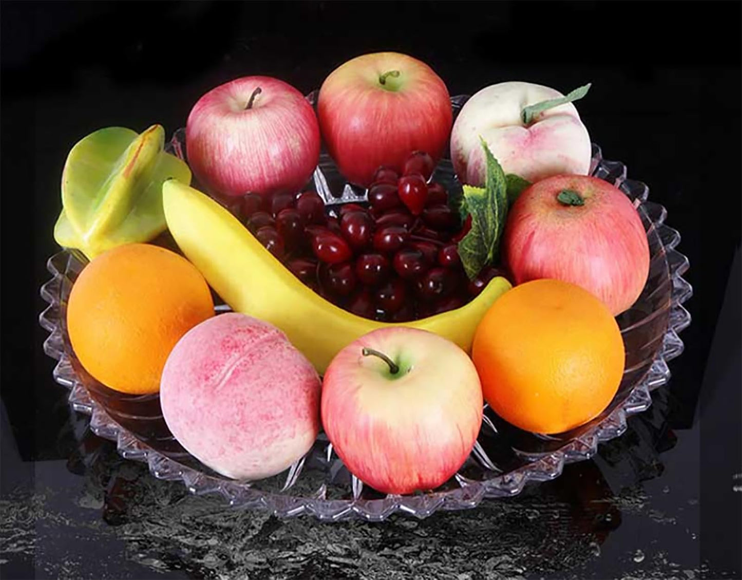 Rxcvkmw Glass Fruit Bowl or Decorative Bowl, used for Kitchen counter or living room center table decoration, Centerpiece Bowl,Glass tray (14.1in)