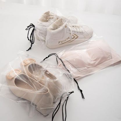 MZYIWUU 30 Pack Clear Shoe Bags for Travel, Transparent Waterproof Drawstring Dust Bags (11.8” x 15.7”) for Packing, Shoe Organization & Storage – Ideal for Men & Women