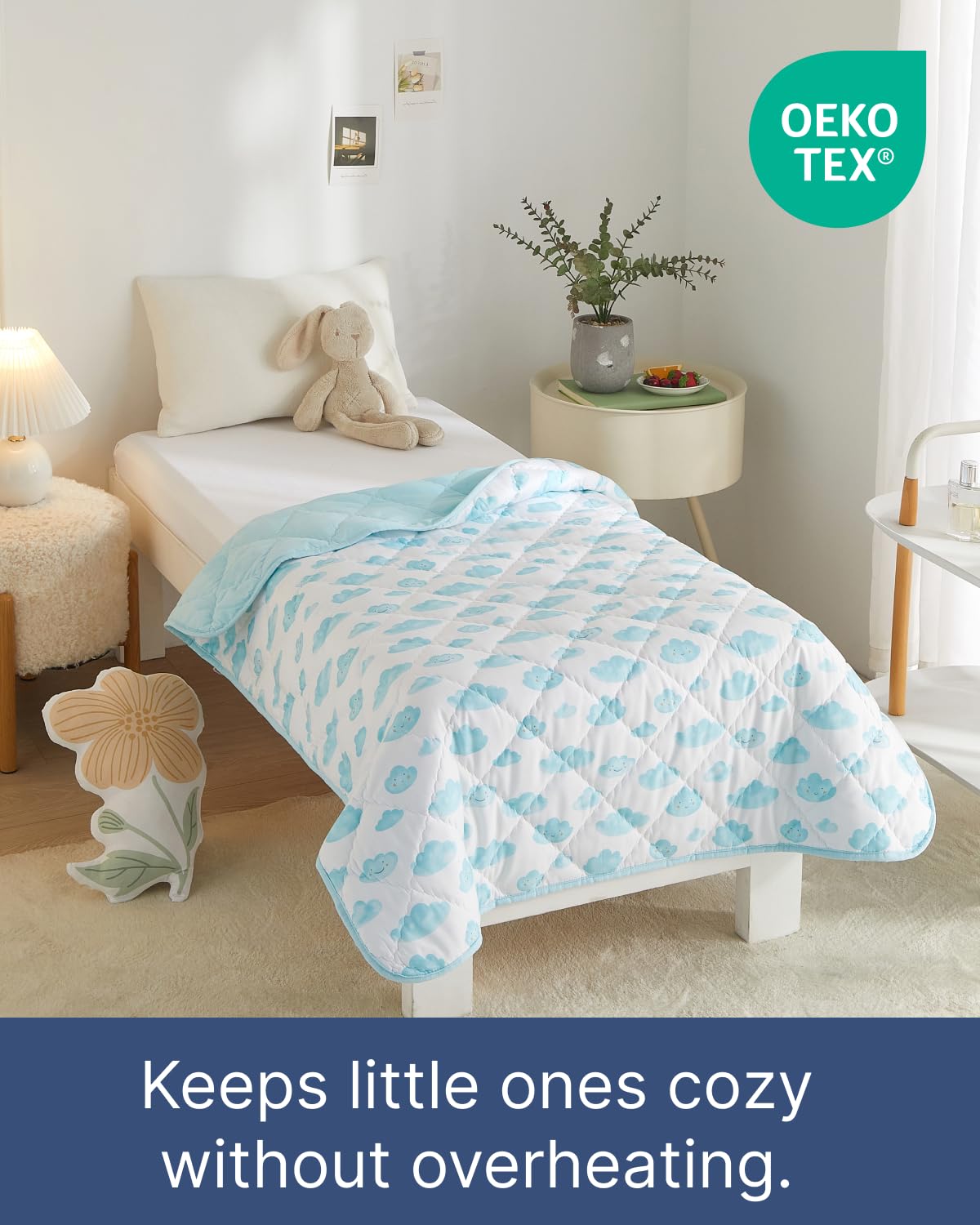 Cloud Toddler Comforter - Down Alternative Toddler Microfiber Comforter - Lightweight & Warm Baby Quilt Blanket - Soft & Breathable - Kids Duvet Insert for Crib & Stroller - Machine Washable - 39x47