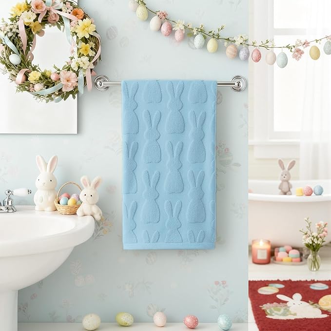 Artoid Mode 1 Pc Light Blue 3D Rabbit Jacquard Easter Hand Towels