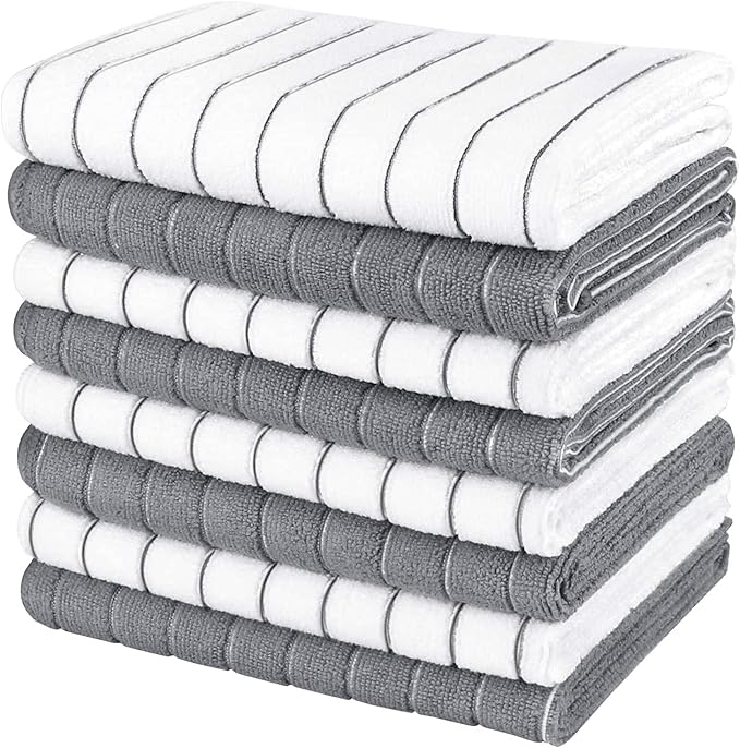 AIDEA Microfiber Kitchen Towels-8PK, Super Soft and Absorbent Dish Towels