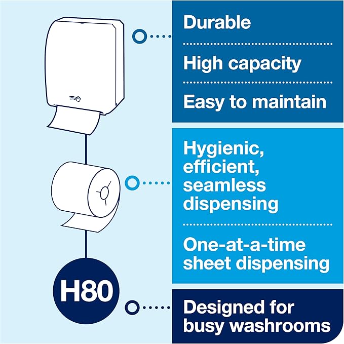 Tork Hand Towel Roll Natural H80, 100% Recycled Fiber, 6 Rolls x 800 ft
