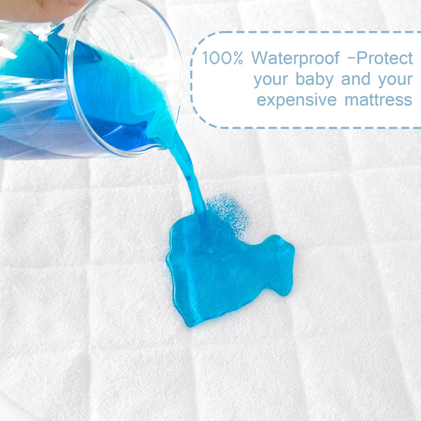Waterproof Bassinet Mattress Protector Cover, Fits for Fodoss, BIERUM, Besrey, Bellababy and MiClassic Bassinet, 2 Pack, Skin Friendly and Breathable Bassinet Mattress Pad