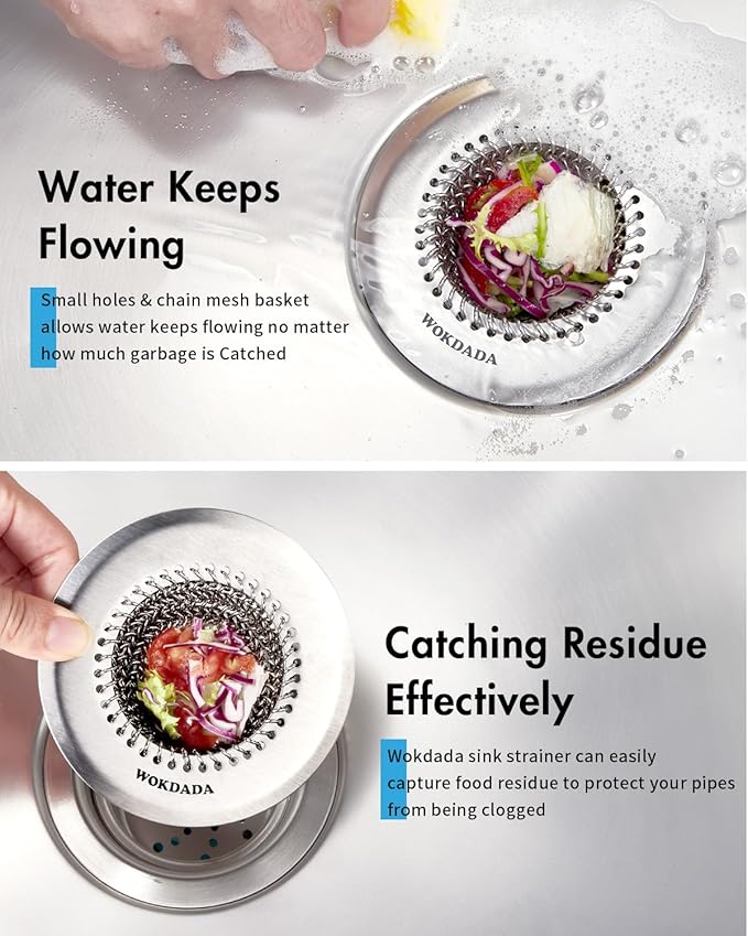 2Pack - Revolutionary Kitchen Sink Drain Strainer, Patented Reversible Kitchen