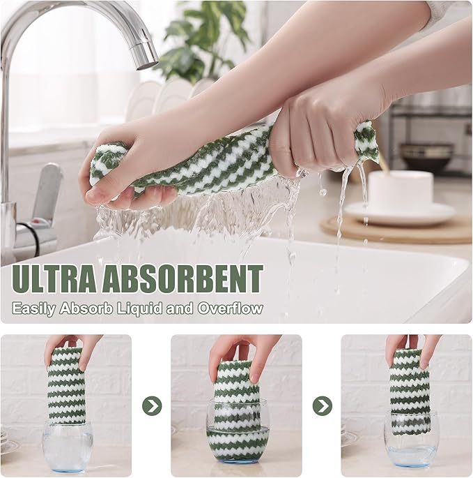 Homaxy 24 Pack Kitchen Dish Cloths, Ultra Soft and Absorbent Dish Towels