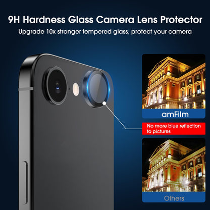 amFilm Auto-Alignment OneTouch for iPhone 16 [6.1''] Screen Protector + Camera Lens Protector, Tempered Glass, 30 seconds Installation, Bubble Free, Case Friendly, Anti-Scratch [2+2 Pack]