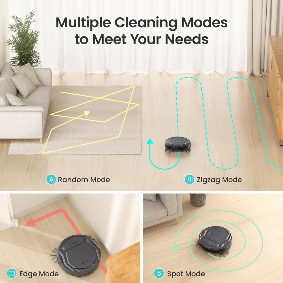 Lefant M210 Pro Robot Vacuum Cleaner,Super Thin,Powerful Suction,Quiet,Self-Charging Robotic Vacuum Cleaner,Cleans Hard Floors to Medium-Pile Carpets,120 Mins Runtime,APP/Voice/WiFi/Alexa Control,Grey