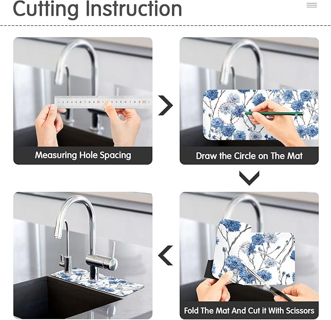 Kitchen Sink Splash Guard 2 PCS 14.7 Inch Sink Faucet Mat Splash Guard