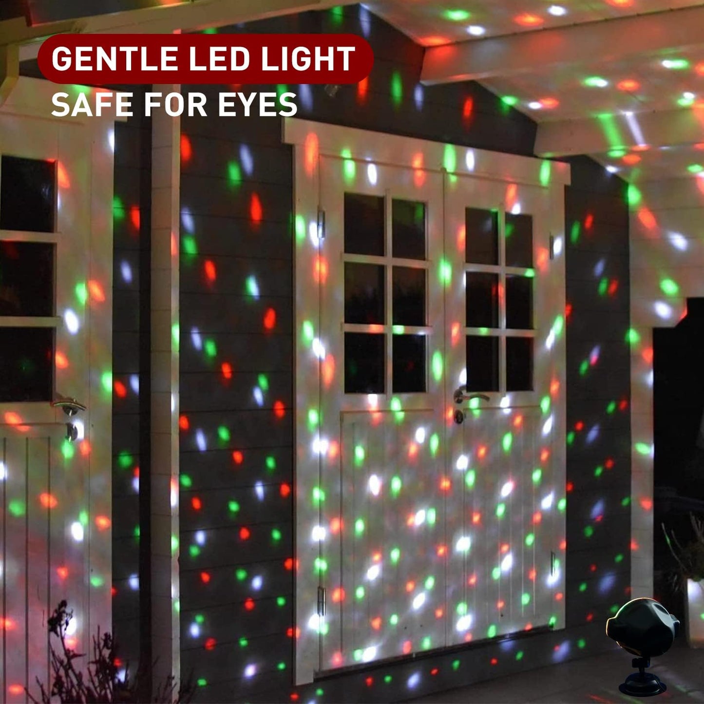 EAMBRITE Christmas Projector Lights Outdoor Multicolour Rotating Falling Snow Projector Moving Points Projection Lights Outside Christmas Decorations for House Garden Party