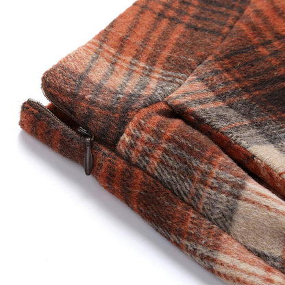 Orange Skirt for Women Fall Winter Outfits Halloween Clothes for Women Pumpkin Dress Maxi Long Plaid Skirts 2025 (Medium, Long Orange)