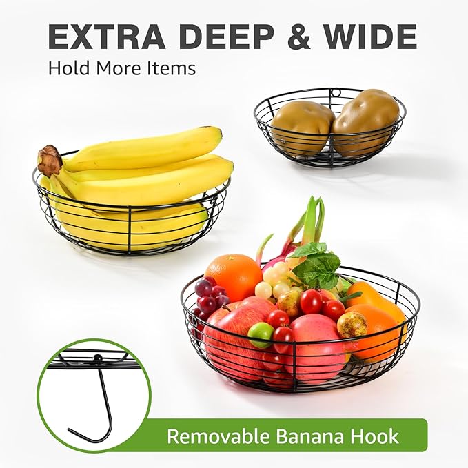 HULISEN 3 Tier Hanging Fruit Basket