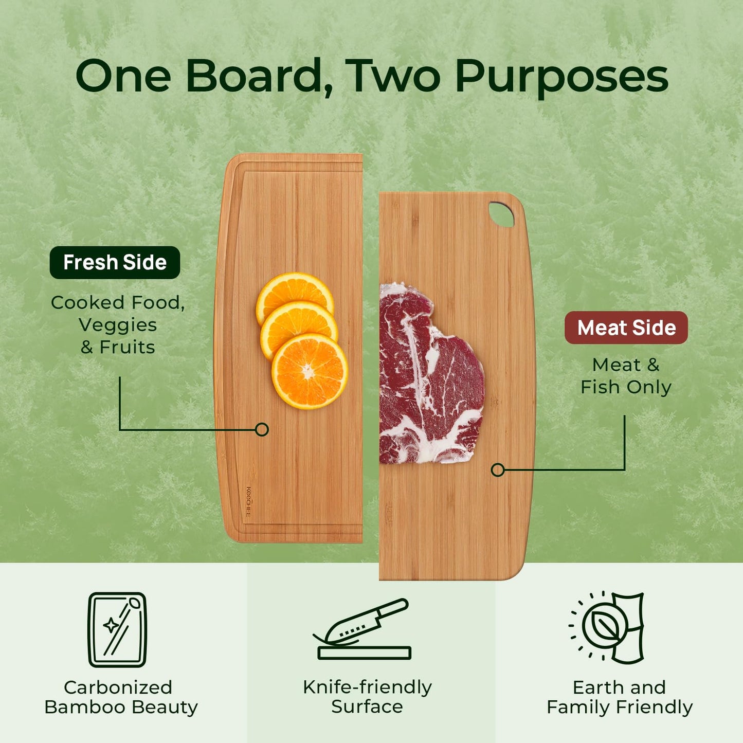 Dishwasher Safe Bamboo Cutting Boards Durable Lightweight Wood Cutting Board for Busy Kitchen, Easy Clean Wooden Chopping Boards with Juice Groove Set of 3 (L+M+S)