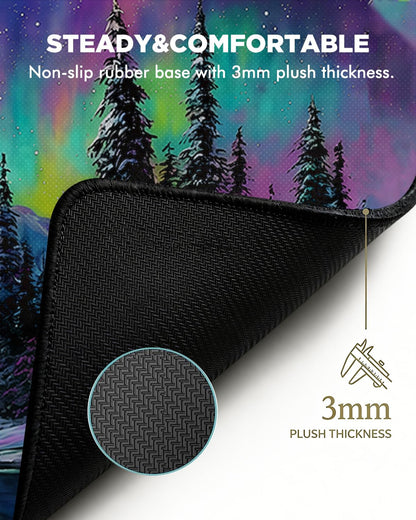GooodiderX Mouse Pad, Scenery Mousepad, Large Size 31.5x11.8in, Mouse Pads with Stitched Edge & Rubber Non-Slip Bottom, Designed for Gaming, Home, Office (Aurora)