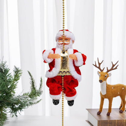 Climbing Santa On Rope,Santa Claus Musical Climbing Rope,Santa Climbing Rope, Christmas Hanging Ornament for Tree, Window, Wall, Home Décor (1Pcs)
