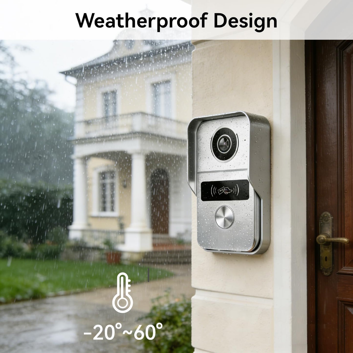 KeonBell 2 Wired Video Intercom System, 7 Inches Video Doorbell Camera with Monitor, Wired Video Door Phone HD Camera Kits Support tuya, Two Way Talk, Video Recording, Remote Unlock for Smart Home