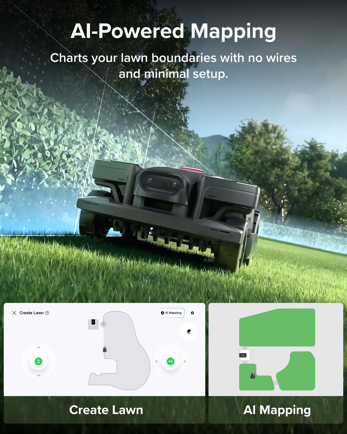roborock RockMow X130H Robot Lawn Mower, Wire-Free 4WD Robotic Lawn Mower with Full-Band RTK + Quad-Vision Navigation, Auto Mapping, Multi-Sensor AI Obstacle Avoidance, 80% Slope, Covers Up to 1 Acre