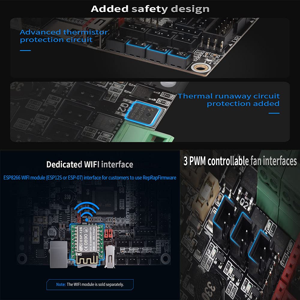 BIGTREETECH SKR 2 Control Board with 5 TMC2208 UART for 3D Printer Upgrade Based on SKR V1.4 Turbo Mianboard Compatible with Marlin RepRapFirmware Support TFT35 Display 12864 Screen (STM32F429VGT6)
