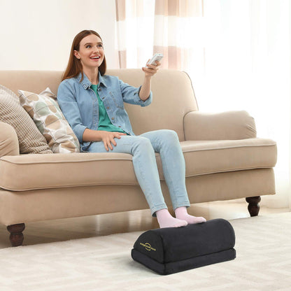 AMERIERGO Wedged-Shape Adjustable Foot Rest,Foot Stool Under Desk, Cushion with 2 Optional Height for Home & Office