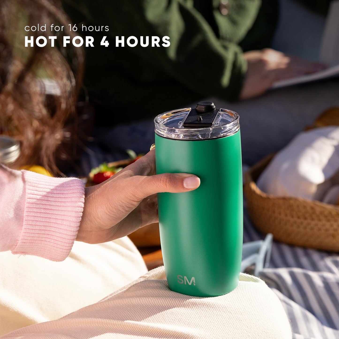 Simple Modern Travel Coffee Mug Tumbler with Flip Lid | Insulated Stainless Steel Iced Coffee Cup | Gifts for Women & Men | Voyager Collection | 350ml | Midnight Black