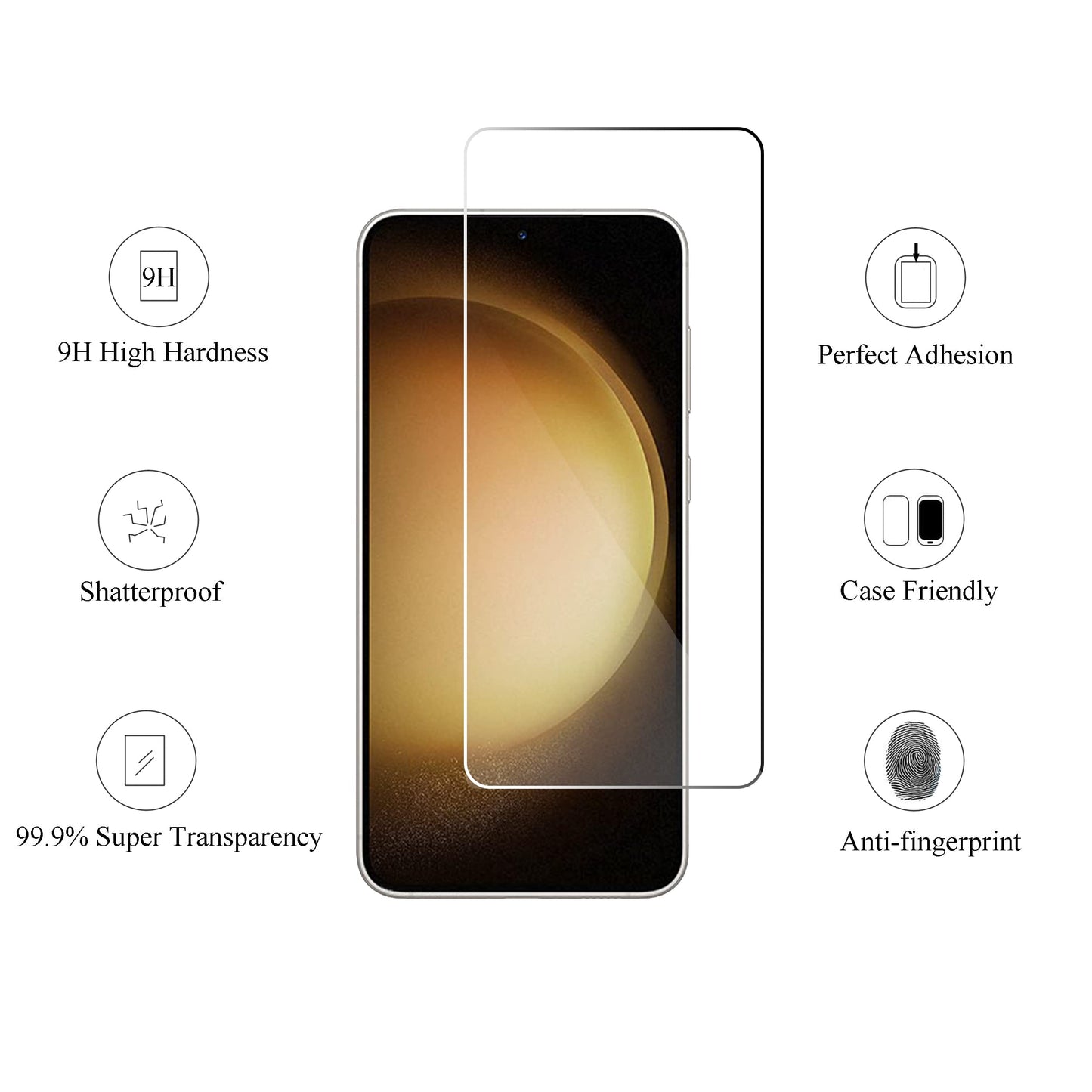Ailun Screen Protector for Galaxy S22+/S22 Plus 5G 6.6 Inch Display 3Pack + 3Pack Camera Lens Tempered Glass Fingerprint Unlock 0.25mm Clear Anti-Scratch Case Friendly [Not For S22 Ultra]
