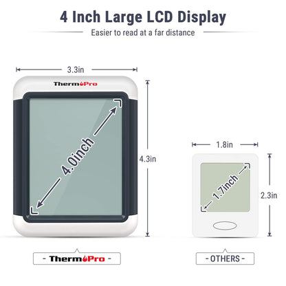 ThermoPro TP55 Digital Room Thermometer Temperature and Humidity Monitor with All Time or 24hrs Max and Min Records for Temperature and Humidity Baby Room Thermometer with Large Backlight Touchscreen