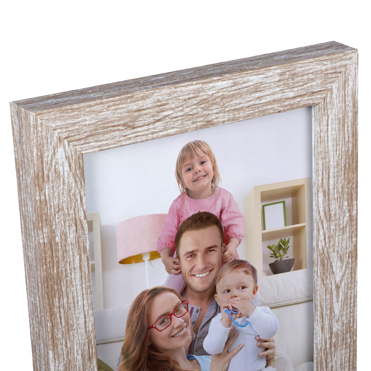 Giftgarden 4x6 Picture Frame Distressed Beige White Set of 12, Multi Rustic Wood Grain 4 by 6 Photo Frames Bulk for Wall or Tabletop Display