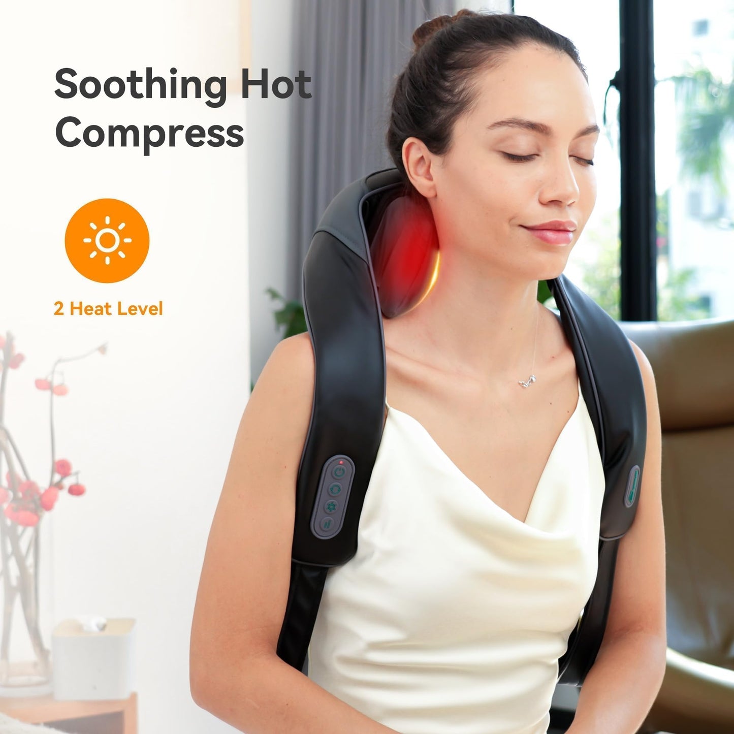 Snailax Cordless Neck Shoulder Massager with Heat for Pain Relief Deep Tissue, Upgarded 4D Kneading, Shiatsu Back Neck Massager Pillow for Neck, Shoulders Back, Gifts for Men Women Mom Dad