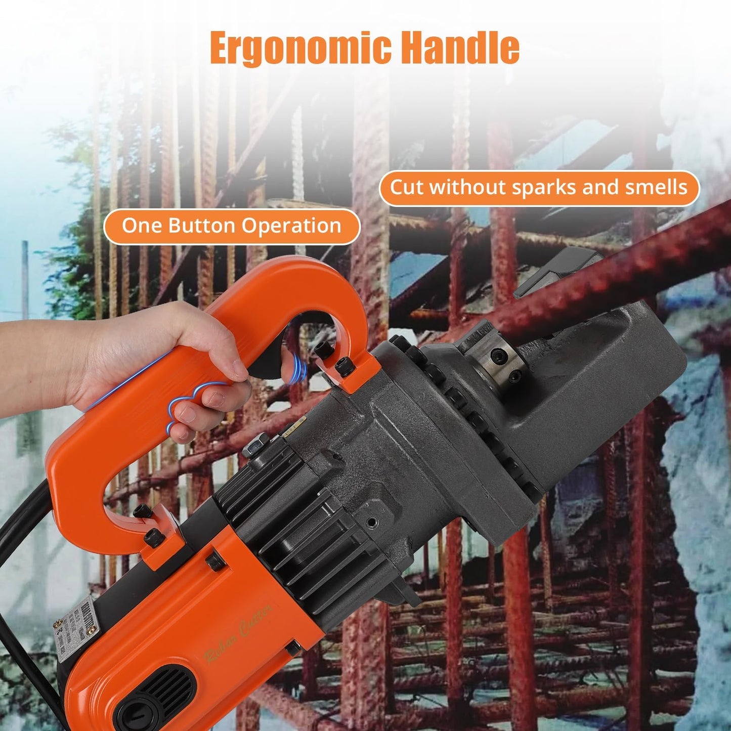 Electric Hydraulic Rebar Cutter Tool, 1250W Cutting up to 3/4 Inch #6 4-20mm Rebar Steel,110V, with Blades & Easy Carry Stainless Box (1250W RC-20)