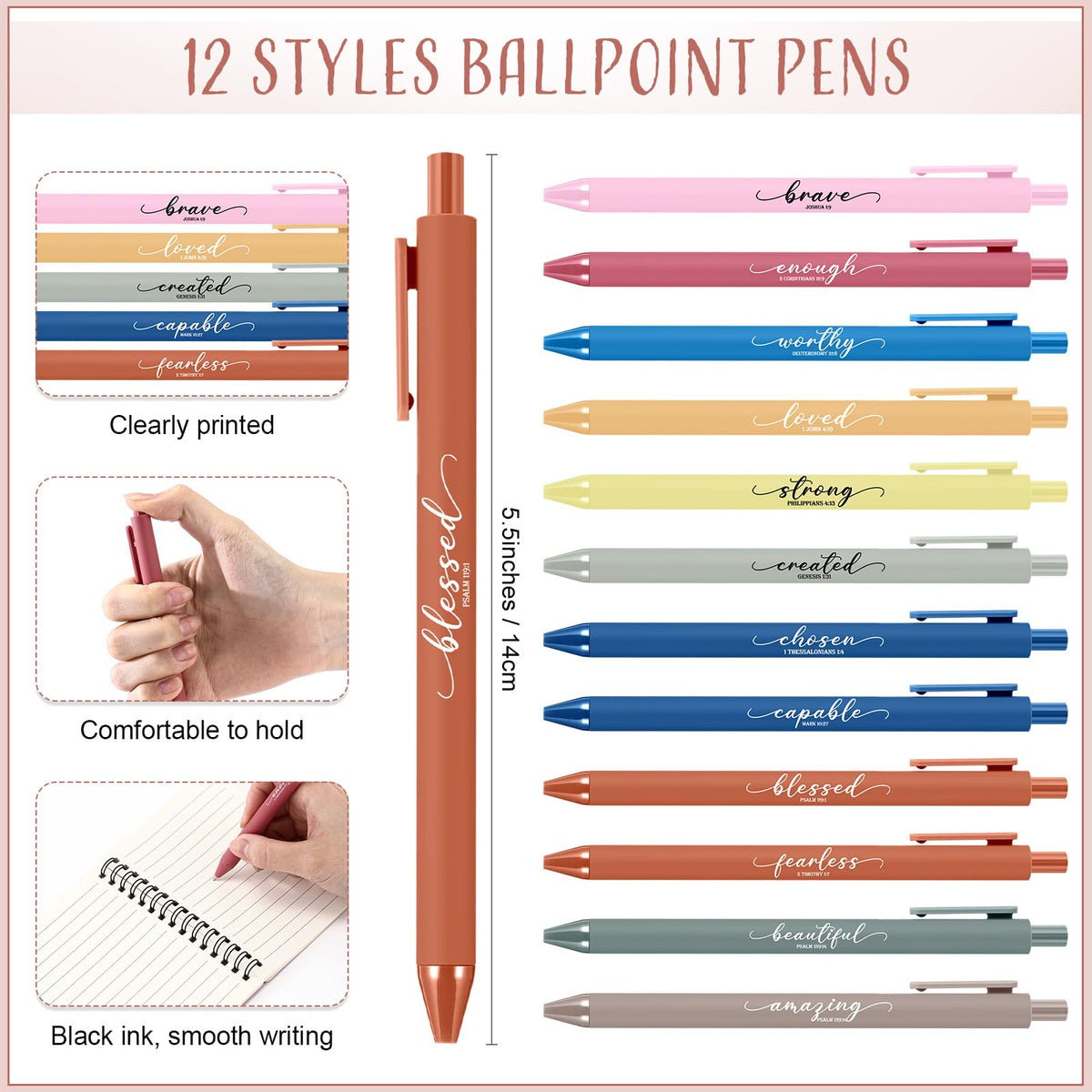 Kosiz 36 Sets Christian Gifts Bulk Inspirational Prayer Journals with Pens Gifts for Mother's Day A6 Spiral Bible Notebook Religious Gift for Women Men Church Members Bible Study Groups (Bright Color)