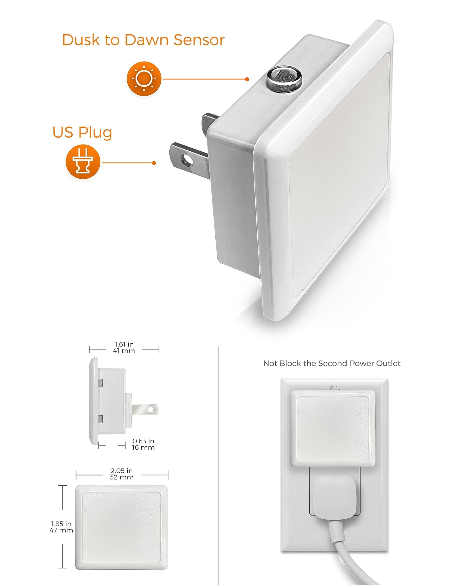 L LOHAS LED Night Lights Plug into Wall, [6-Pack] Plug in Night Light, Dusk-to-Dawn Sensor, 3000K Soft White 0.3W Bright Nightlight Auto-On/Off for Adults Kids Room Bedroom Bathroom Hallway Kitchen