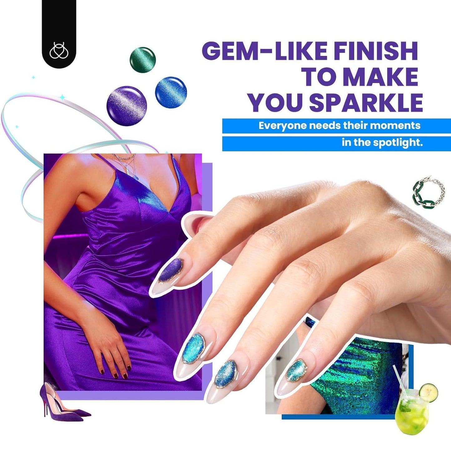 Beetles Gel Nail Polish Kit with U V Light -54 Pcs Gel Nail Kit Four Seasons Glow 32 Colors Set with Base Matte & Glossy Top Coat Soak Off Home DIY Manicure Nails Beginners Gifts for Women Teen Girls