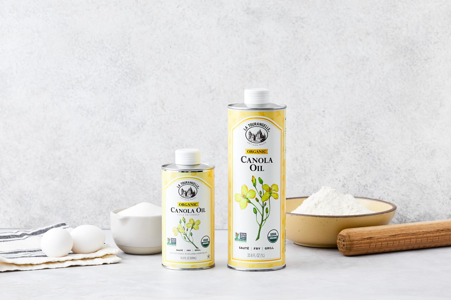 La Tourangelle, Organic Canola Oil, Expeller-Pressed Non-GMO Canola Seeds, Pesticide and Chemical Free, High Heat Neutral Cooking Oil, 16.9 Fl Oz