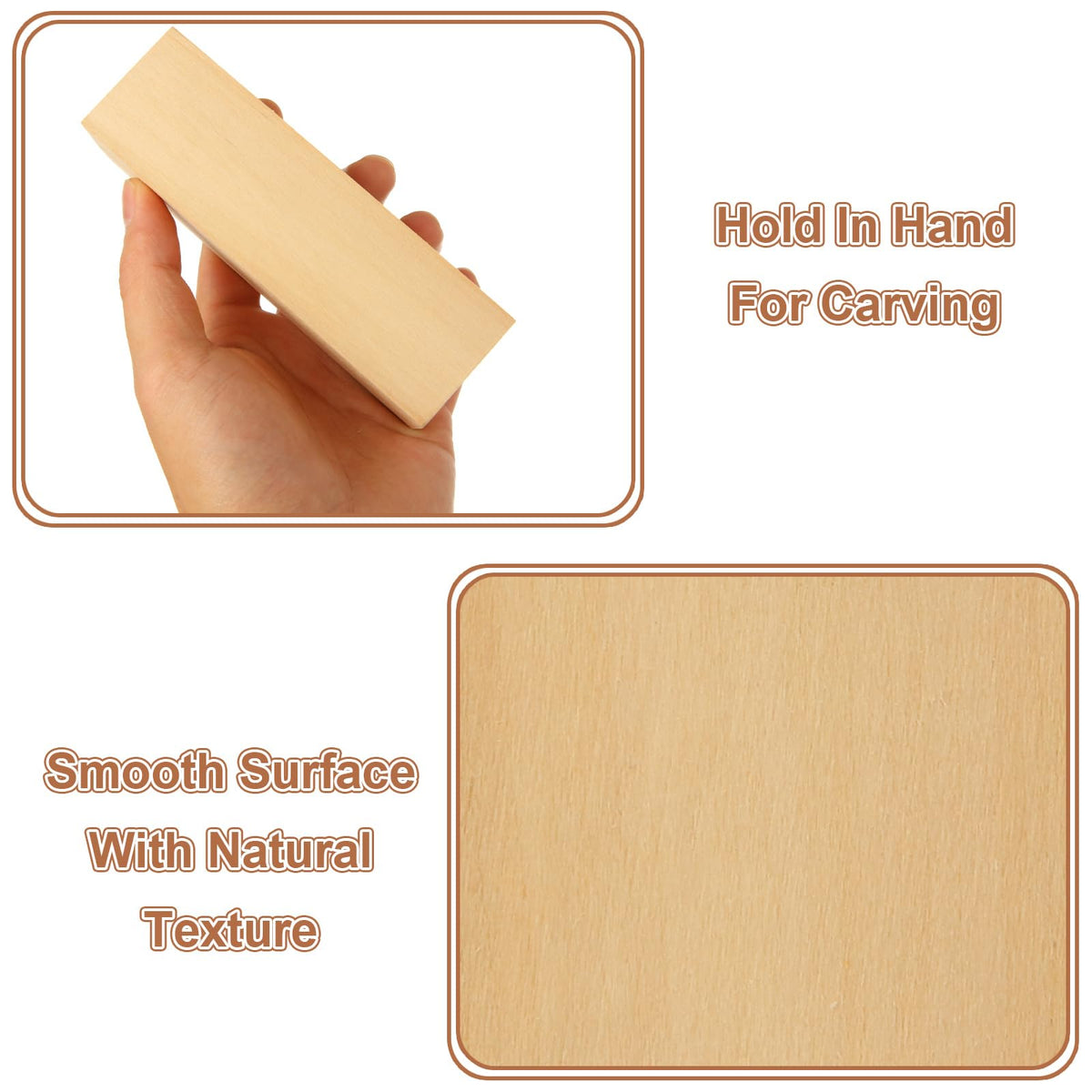 LDHHYH 12 Pack Basswood Carving Blocks Set, 5 x 1.5 x 1.5 Inch Unfinished Wood Blocks for Crafts, Unfinished Wood Squares Wooden Blocks for DIY Carving, Crafting and Whittling